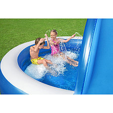 Семейный надувной бассейн Summer Days 241x241х140 см, с надувным навесом и сиденьем, Bestway 54337, фото 2