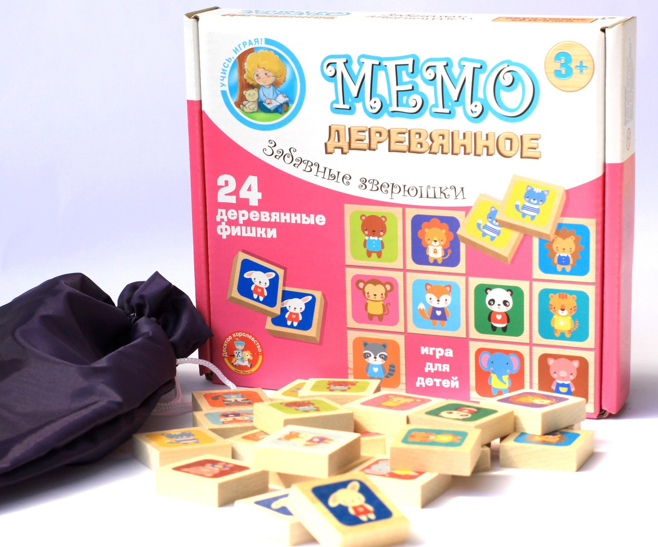 Деревянная игра МЕМО «Забавные зверюшки»