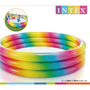 Детский надувной бассейн Rainbow Ombre 168х38 см, Intex 58449, фото 2