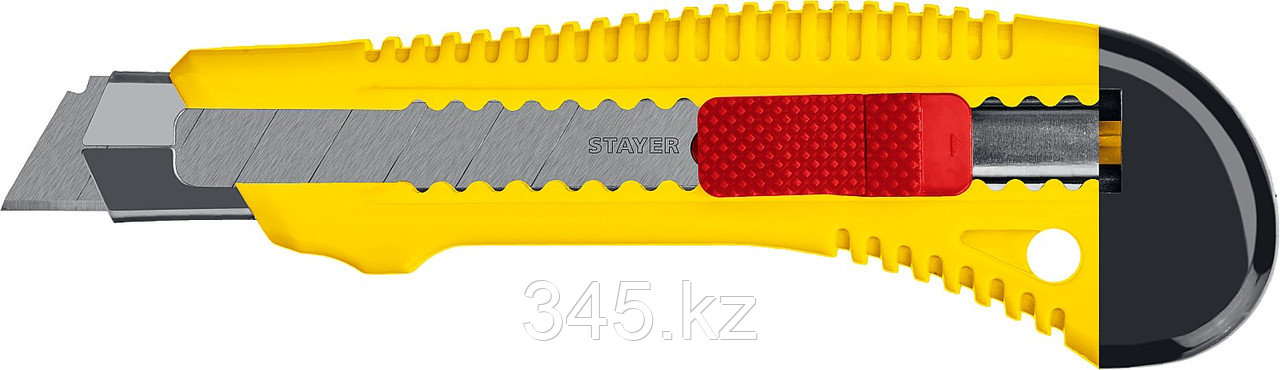 Нож упрочненный с метал. направляющей и сдвижным фиксатором FORCE-M, сегмент. лезвия 18 мм, STAYER - фото 2 - id-p51759571