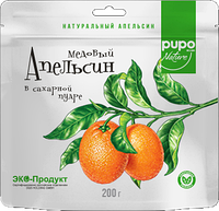 Фрукты сушенные PUPO "Апельсин медовый в сахарной пудре" 200гр Дой-пак (10шт - упак)