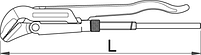 Ключ трубный (шведский тип), угол 45° - 481/6 UNIOR, фото 5