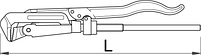 Ключ трубный с зажимом, с гладкими губками - 483/6A UNIOR, фото 2