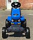 Каталка трактор с педалями «Turbo» с полуприцепом синий, фото 4