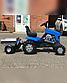 Каталка трактор с педалями «Turbo» с полуприцепом синий, фото 8