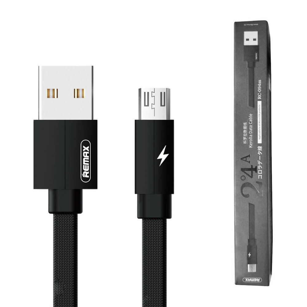 Кабель Micro USB Remax RC-094m, 2.4A, 2m, Black