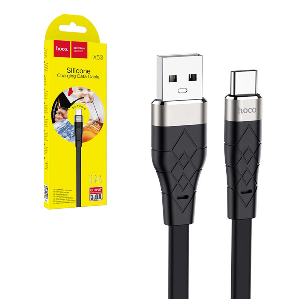 Кабель Type-C Hoco X53, 1m, 3A, Black