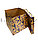 Подарочная коробка S (11x11x11) квадратная со съемной крышкой в цветочной тематике с фиолетовыми цветами, фото 3