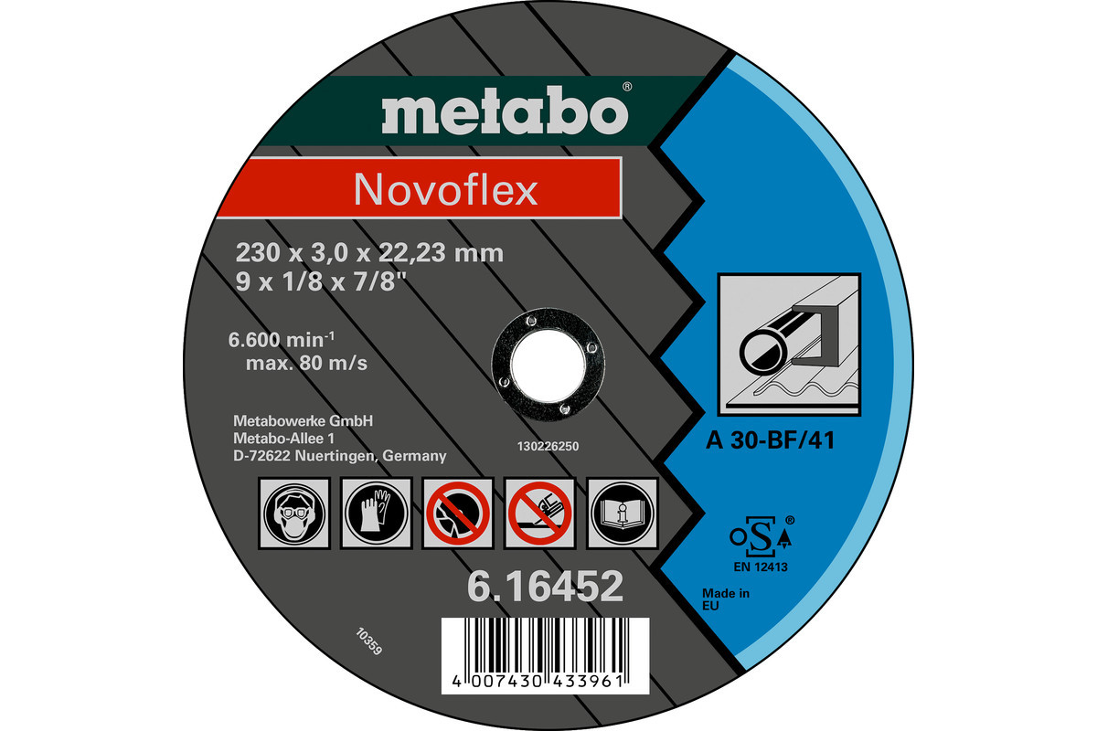 Отрезной диск Metabo (Novoflex) 230 x 3,0 x 22,23 мм, сталь,TF 42