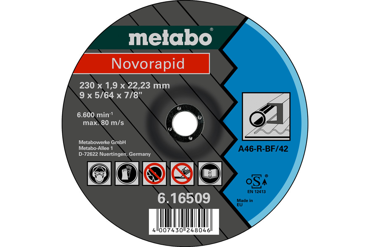 Отрезной диск Metabo (Novorapid) 230 X 1,9 X 22,23 мм, сталь,TF 42 - фото 1 - id-p86818197