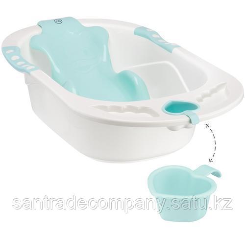 Ванна Happy baby с анатомической горкой Bath comfort (голубая,желтая)