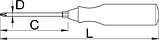 Отвёртка крестовая PH с шестигранными основанием рабочей части - 616W UNIOR, фото 2