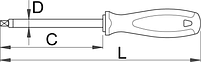 Отвёртка четырёхгранник, рукоятка TBI - 622TBI UNIOR, фото 2