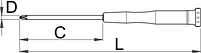 Отвёртка крестовая PH для точной механики - 615E UNIOR, фото 2