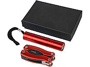 Подарочный набор Scout с многофункциональным ножом и фонариком, красный, фото 2