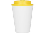 Пластиковый стакан Take away с двойными стенками и крышкой с силиконовым клапаном, 350 мл, белый/желтый, фото 4