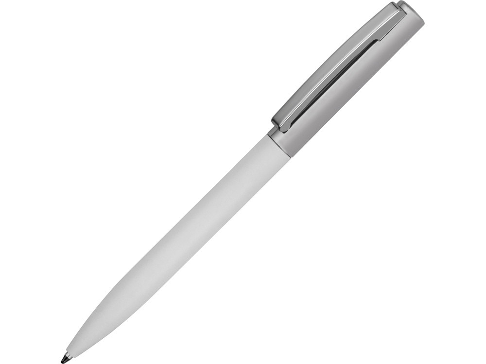 Ручка металлическая soft-touch шариковая Tally с зеркальным слоем, серебристый/белый