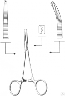Зажим кровоостанавливающий зубчатый прямой  № 1   (З-68)  (160мм)