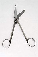 Ножницы для разрезания повязок с пуговкой горизонтально-изогнутые, 185 мм.  (Н-230)