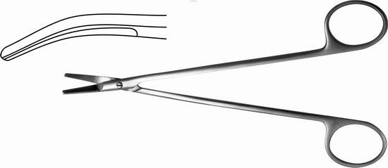 Ножницы сосудистые вертикально изогнутые под углом,160 мм (Н-38)