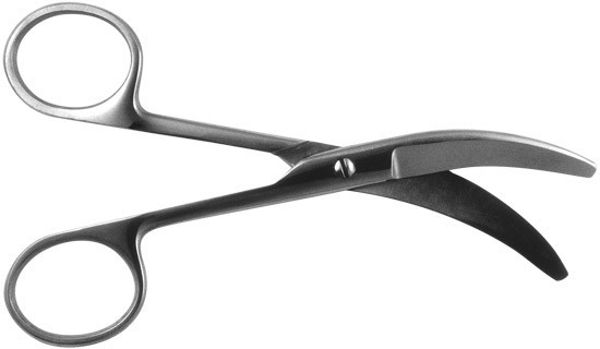 Ножницы д/пересеч. пуповины, горизонтально изогнутые, 150 мм (Н-11)