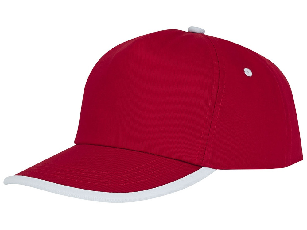 Пятипанельная кепка Nestor с окантовкой, красный/белый