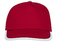 Пятипанельная кепка Nestor с окантовкой, красный/белый, фото 2