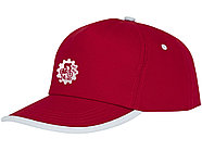 Пятипанельная кепка Nestor с окантовкой, красный/белый, фото 4