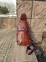 Мужской рюкзак-слинг BULLCAPTAIN в Алматы, 100 % кожа, фото 2