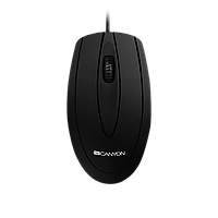 CANYON мышь, цвет - черный, проводная, DPI 800, 3 кнопки, прорезиненное покрытие.