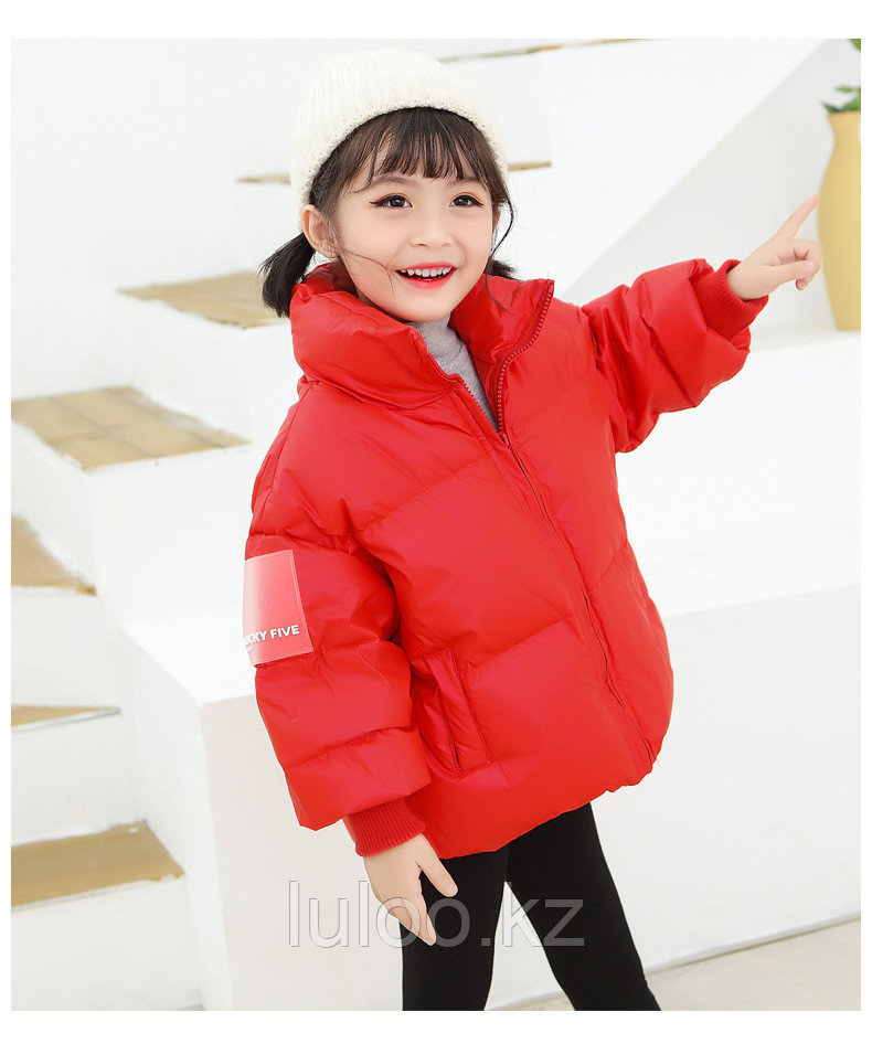 Осенняя куртка из пухового хлопка от 6 до 13 лет для девочки, бордовая. - фото 4 - id-p68168166
