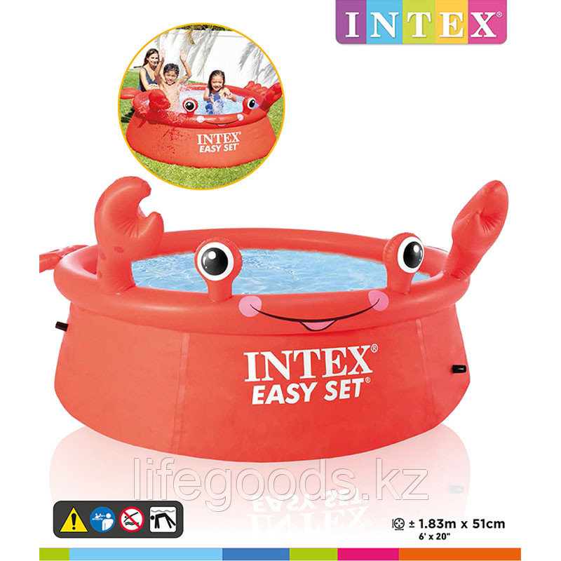 Детский надувной бассейн Crab Easy Set 183х51 см, Intex 26100 - фото 3 - id-p86864133