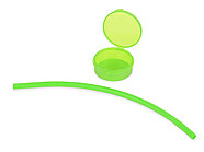 Силиконовая трубочка Fresh в пластиковом кейсе, зеленое яблоко, фото 3