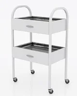 Столик хирургический с 2-мя выдвижными ящиками и 2-мя металлическими поддонами (никелированными) СХ-01