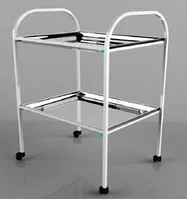 Столик процедурный с 2-мя нержавеющими поддонами СП2/02