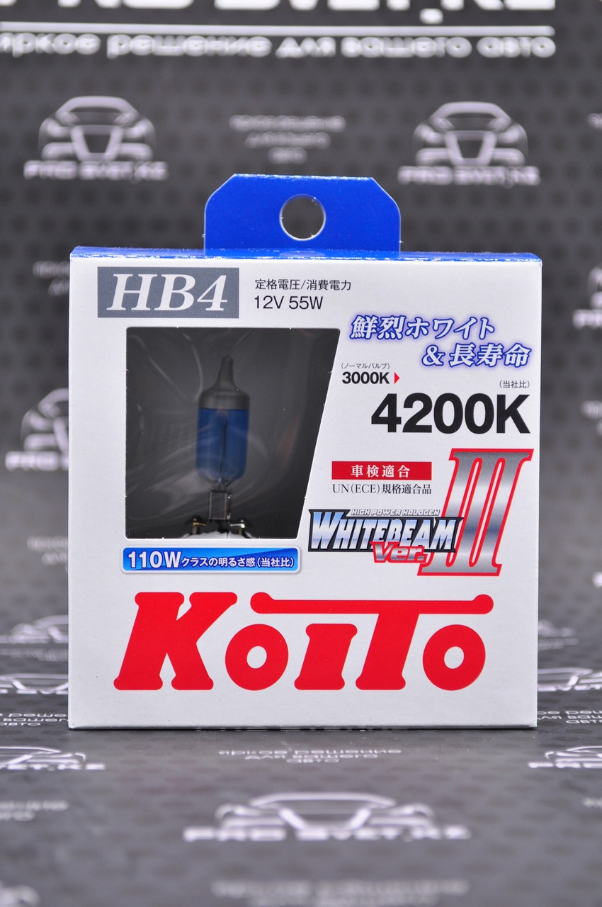 Галогенные лампы Koito Whitebeam III HB4 P0757W 4200K 12V 55W (110W ...