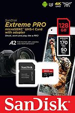 Карта памяти SanDisk Extreme Pro microSDXC UHS-I 128GB 170Mb/s