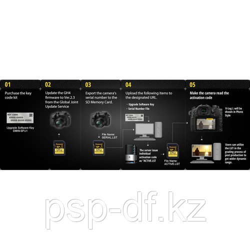 Panasonic V-Log L Function Activation Code for DMC-GH4, DC-GH5, and DMC-FZ2500 - фото 1 - id-p51859035