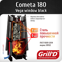 Печь-каменка  для бани и сауны Cometa 180 Vega Window Max Grill`D, фото 3