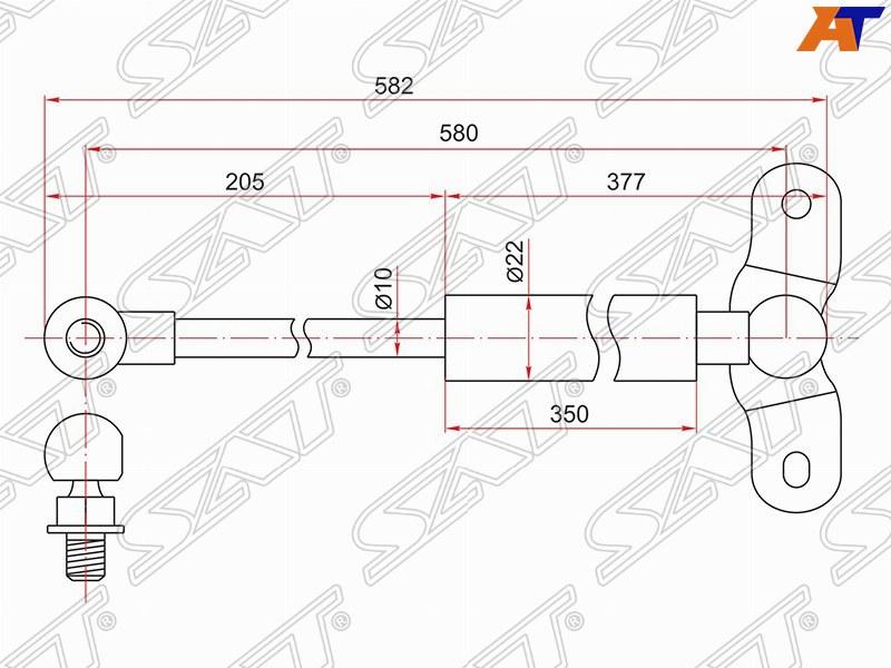 Амортизатор крышки багажника HONDA ODYSSEY RA6 99-03 LH