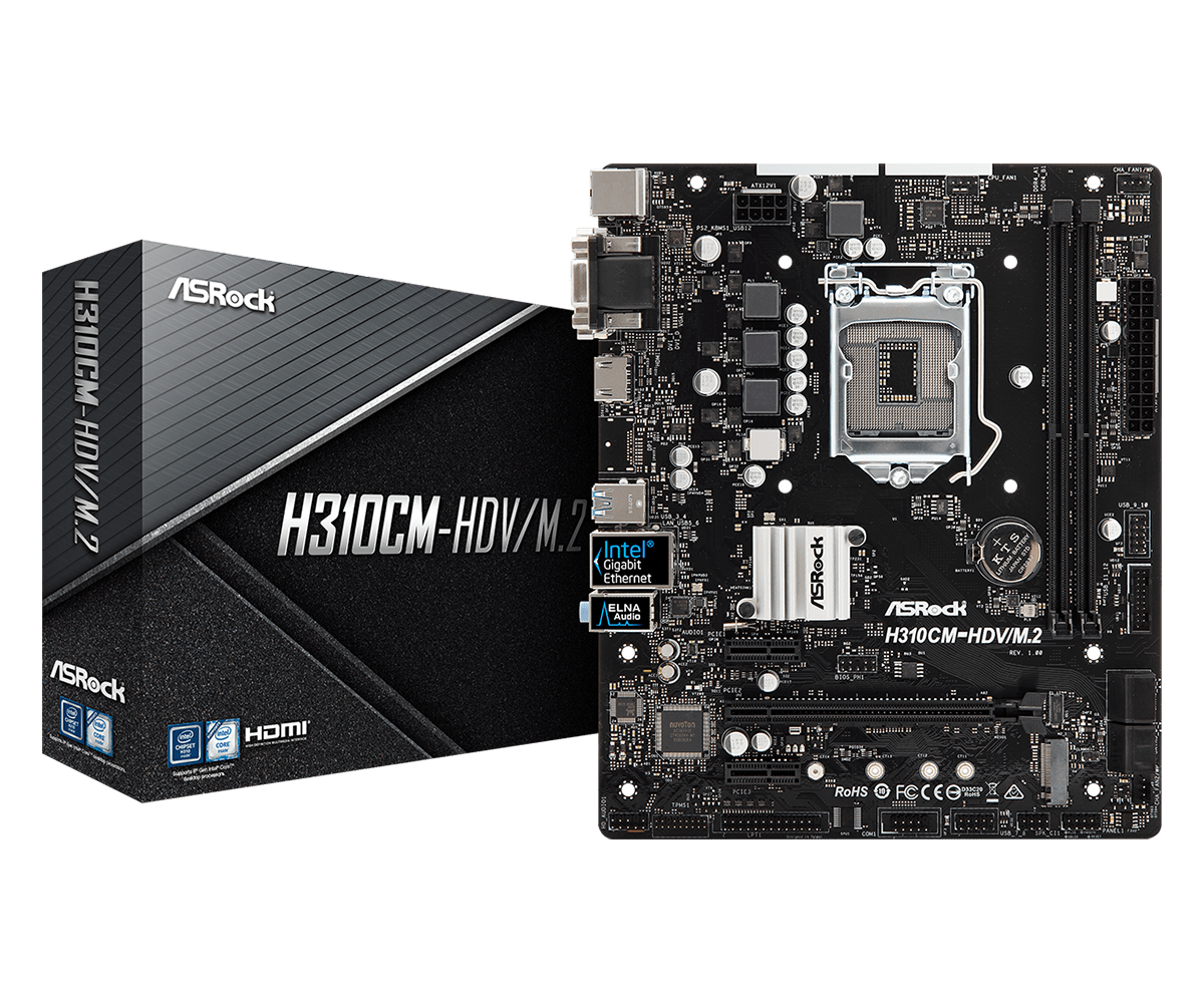 Материнская плата ASRock H310CM-HDV/M.2 LGA1151 INTEL H310