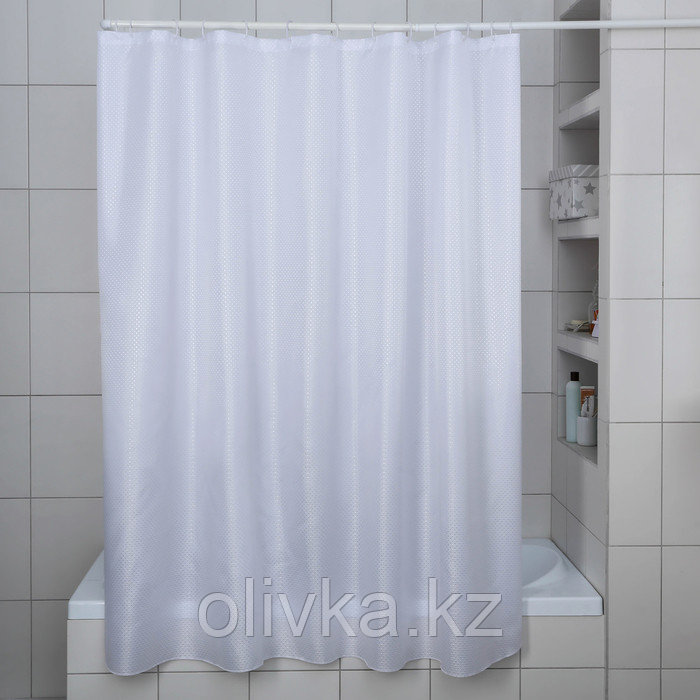 Штора для ванной комнаты «Бриллиант», 180×180 см, полиэстер, цвет белый