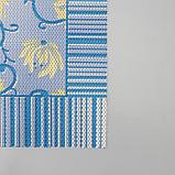 Набор ковриков для ванны и туалета «Листья голубые», 2 шт: 50×50, 50×85 см, фото 3