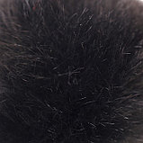 Помпон искусственный мех "Чёрный" d=7 см, фото 2