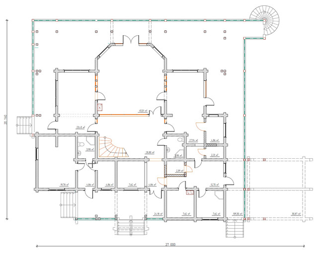 Проект  деревянного дома из бруса с мансардой и терасой, план двухэтажного дома и строительство под ключ, проекты и фото деревянных домов.