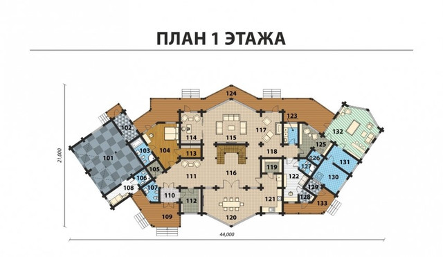 Проект  деревянного дома из бруса с мансардой и терасой, план двухэтажного дома и строительство под ключ, проекты и фото деревянных домов.