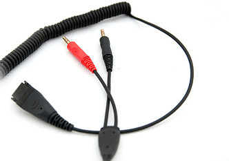 Переходник AxTel QD/2 x 3.5 mm jack - спиральный кабель для компьютера (AXC-PC)