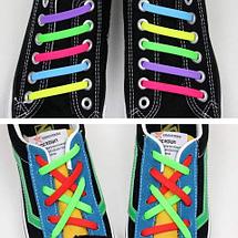 Шнурки для обуви эластичные силиконовые Never tie it {6+6} (Фиолетовый), фото 2