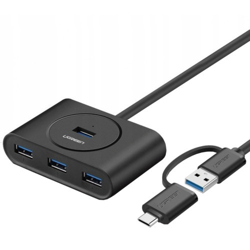 UGREEN usb 3.0/Type C 4port HUB, 1m аксессуар для пк и ноутбука (40850) - фото 1 - id-p86968057