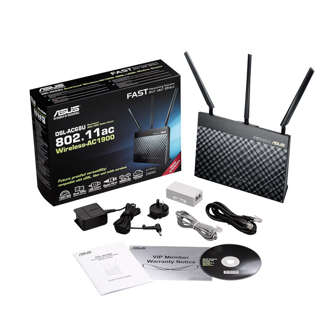 Модем-маршрутизатор с беспроводной точкой доступа ASUS DSL-AC68U
